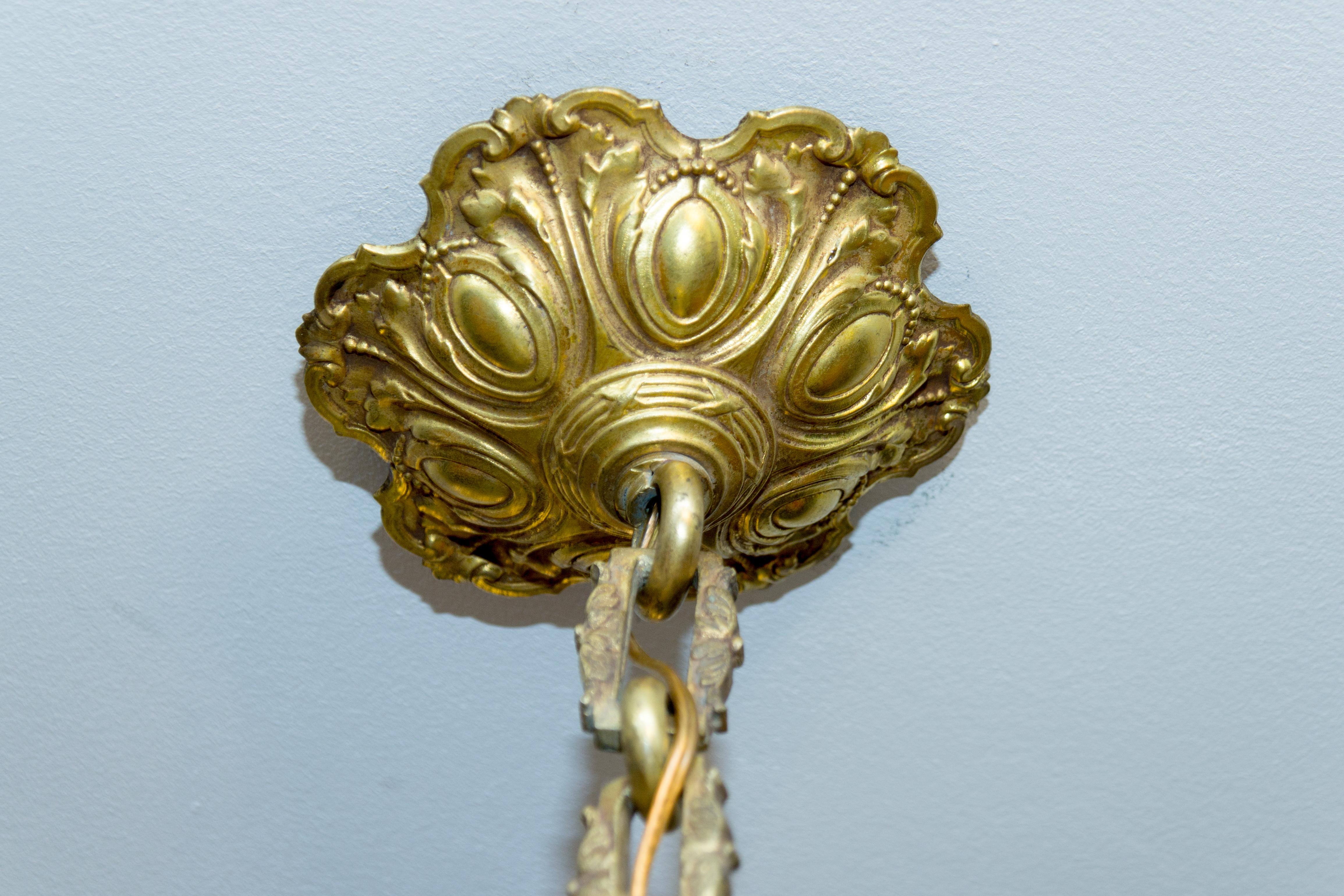 Louis XVI Style Bronze and Brass Hall Lamp Lantern 7