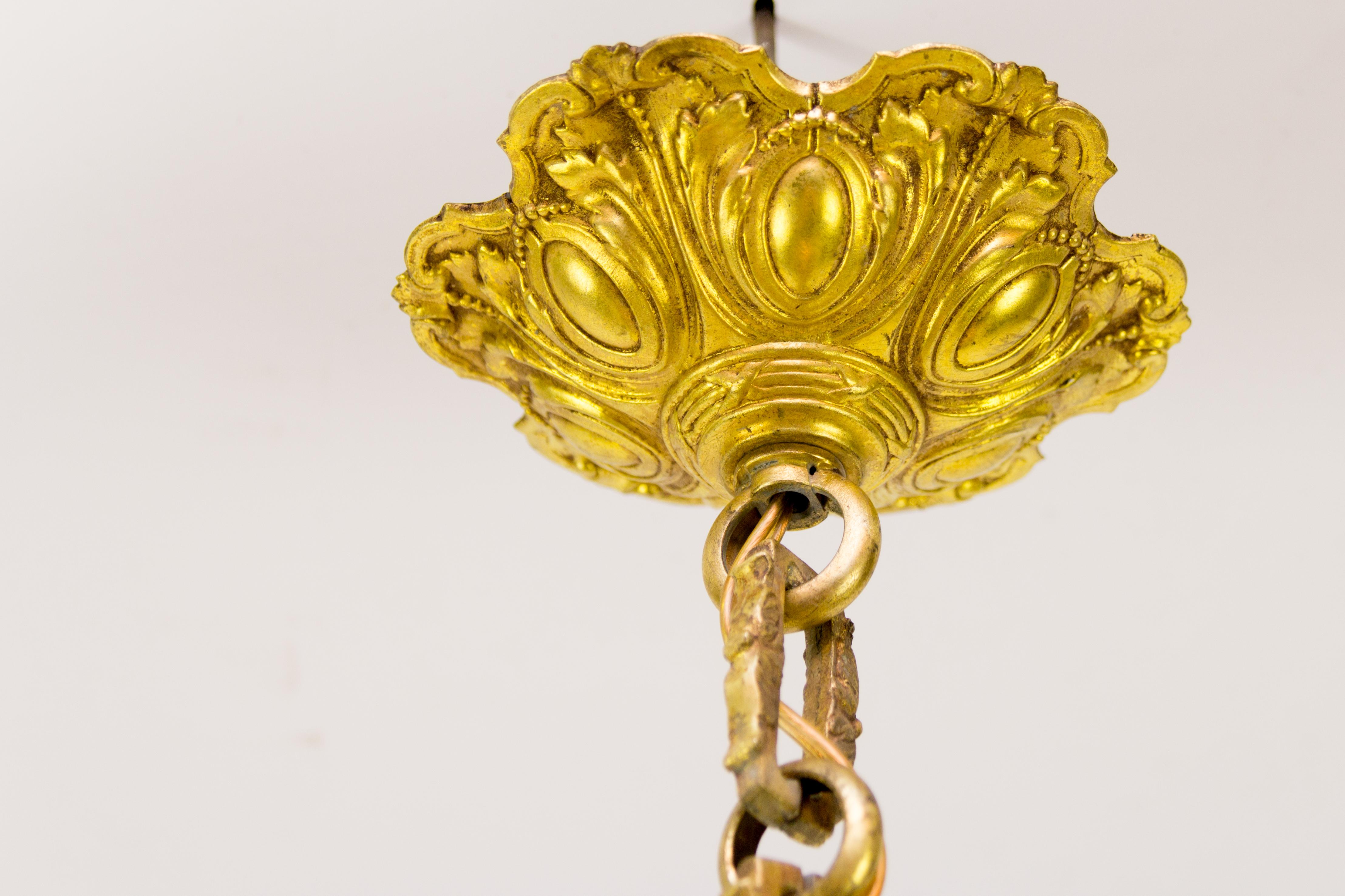 Louis XVI Style Bronze and Brass Hall Lamp Lantern 1