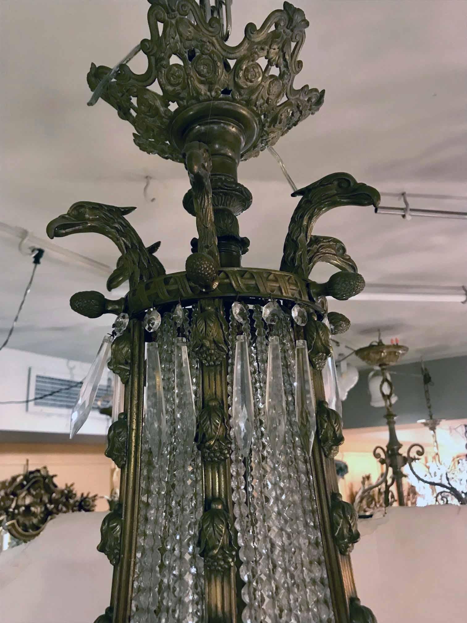 Louis XVI Style Bronze and Crystal Chandelier ,   For Sale 1