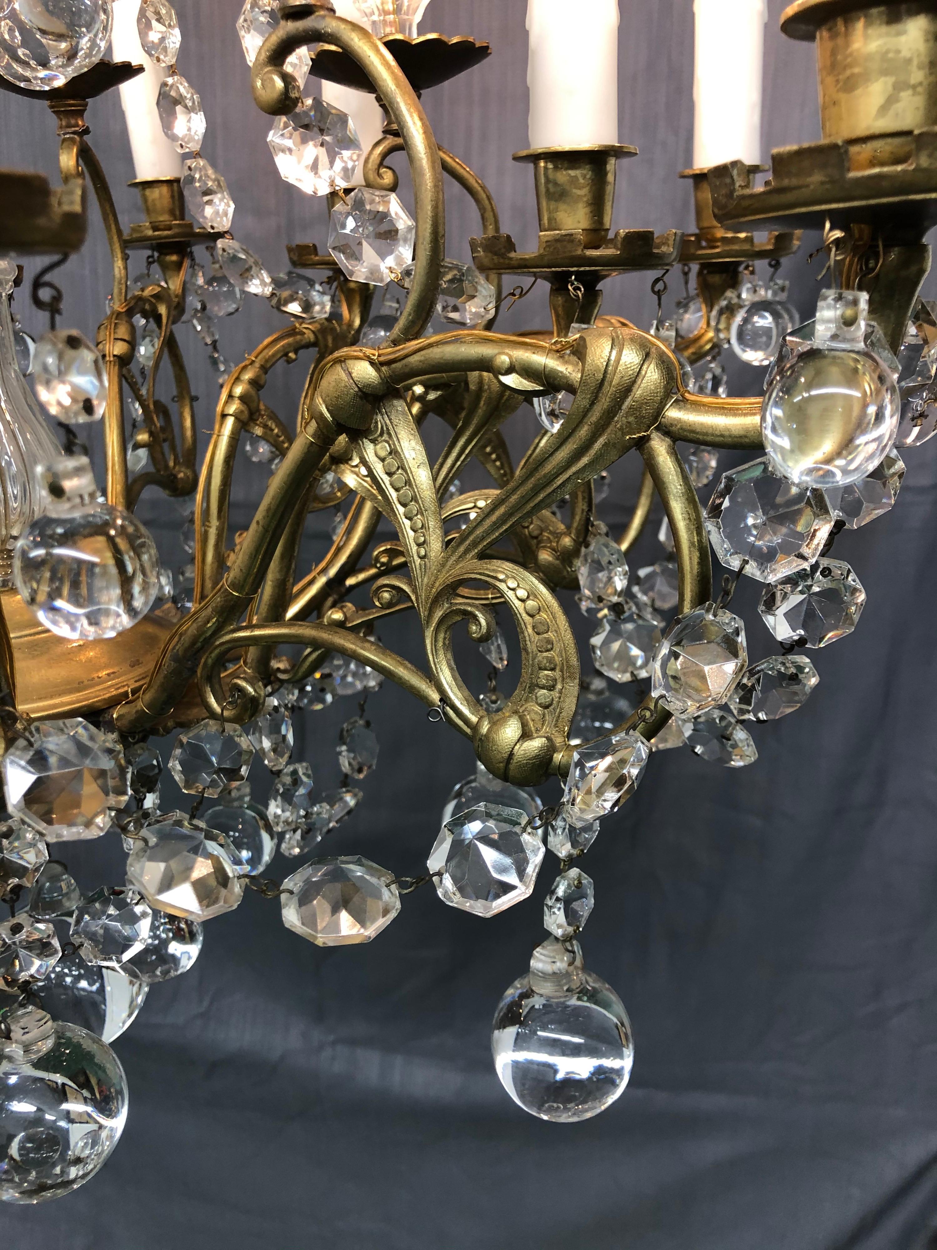 Louis XVI Style Bronze and Crystal Twelve-Arm Chandelier 3