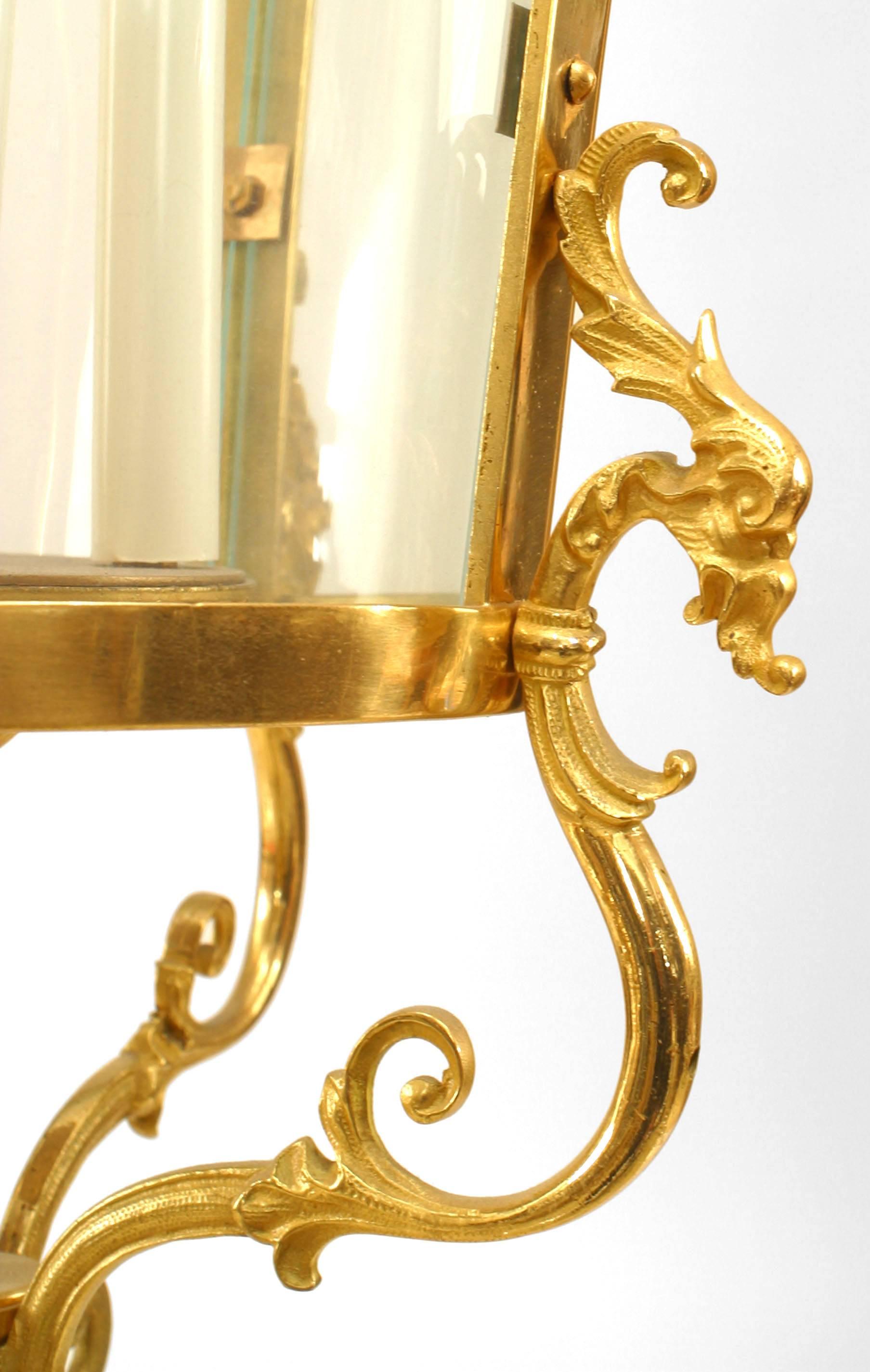 French Louis XVI Style Gilt Bronze Hanging Lantern For Sale 1