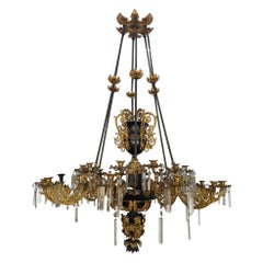 Lustre de style Louis XVI en bronze et bronze doré, vers 1860