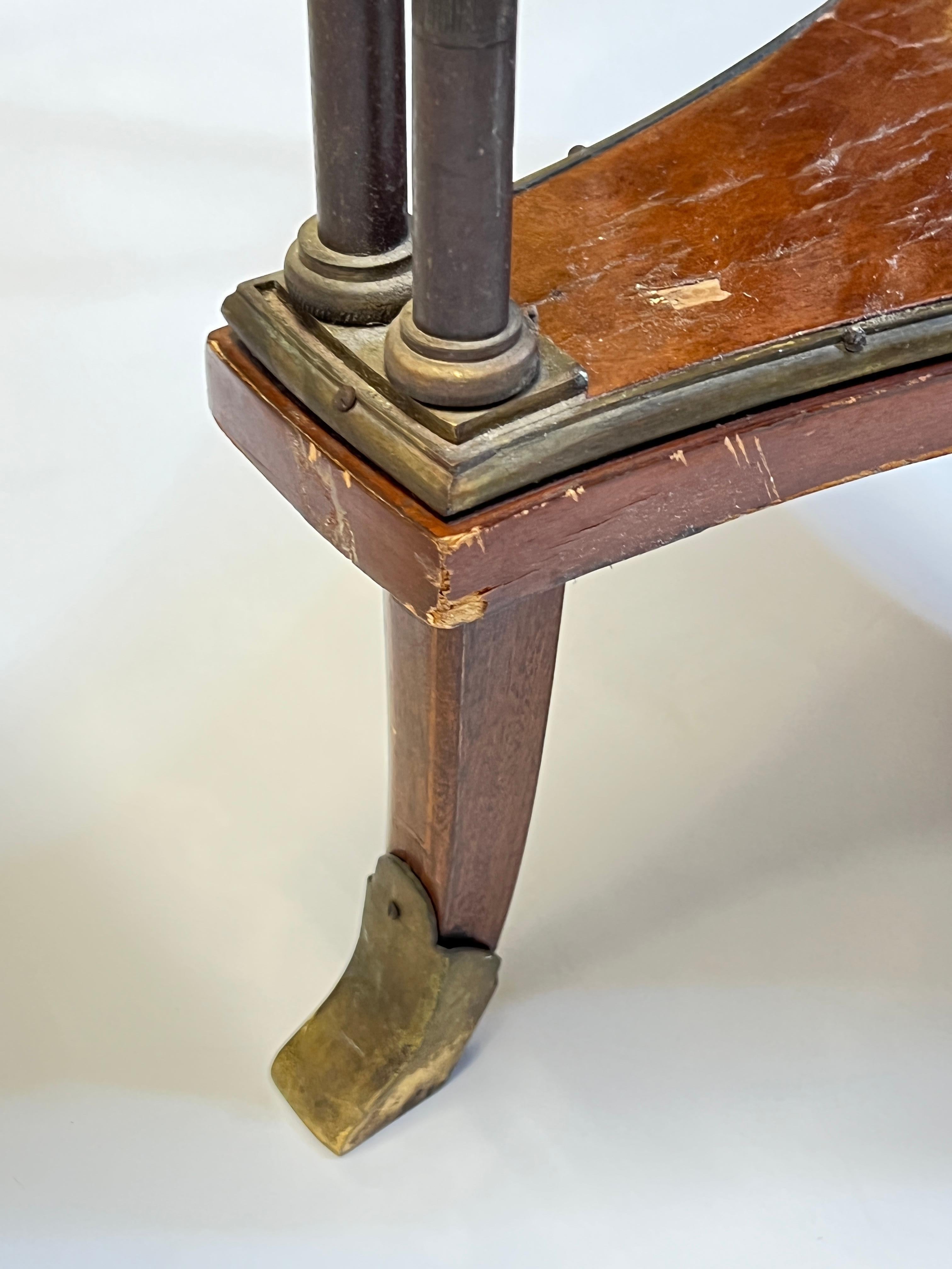 Louis XVI Style Bronze and White Marble Gueridon Table with Bamboo Legs For Sale 11