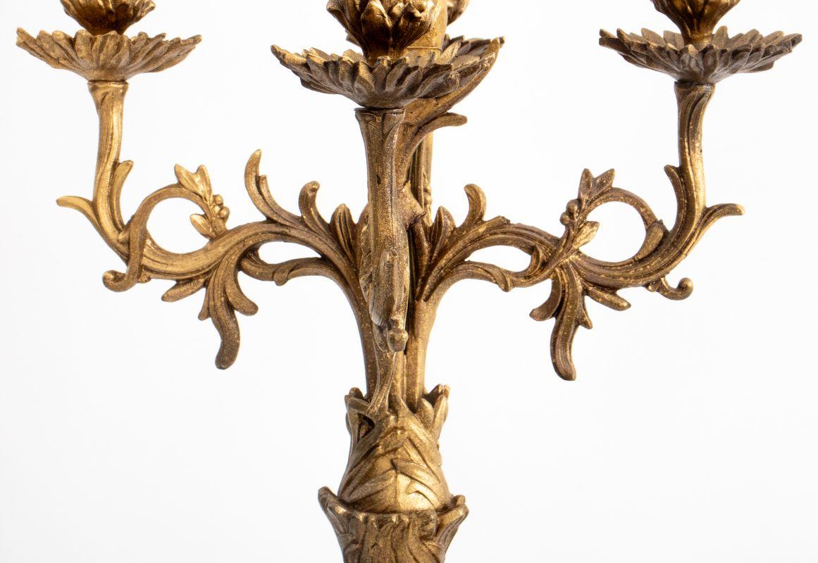 Louis XVI Style Bronze Candelabra Mounted as Lamp For Sale 1