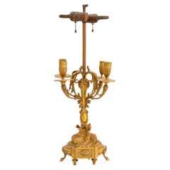 Louis XVI Style Bronze Candelabra Mounted as Lamp
