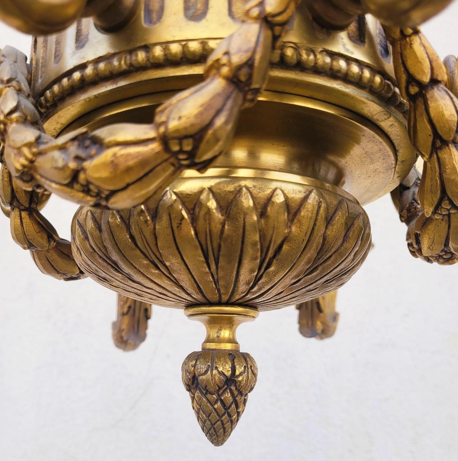 Lampadario in bronzo in stile Luigi XVI, XX secolo in vendita 6