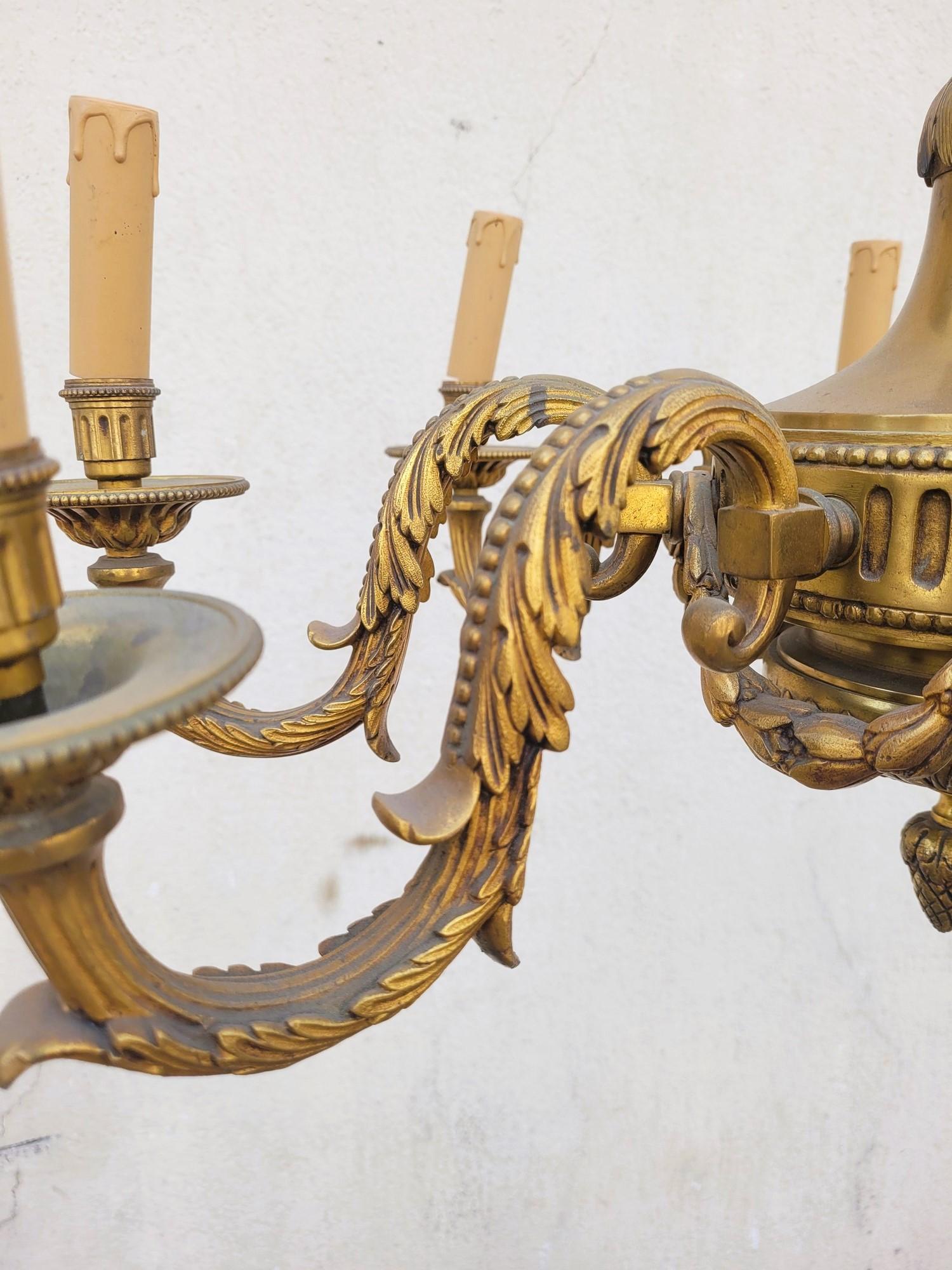 Lampadario in bronzo in stile Luigi XVI, XX secolo in vendita 3