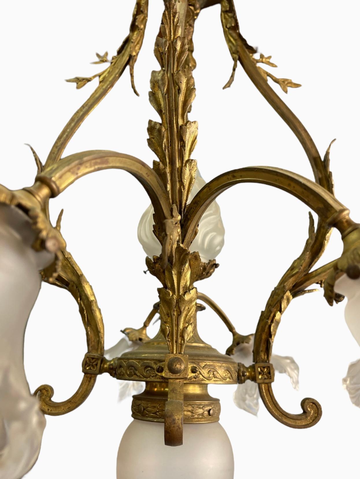 Louis XVI Style Bronze Chandelier For Sale 4
