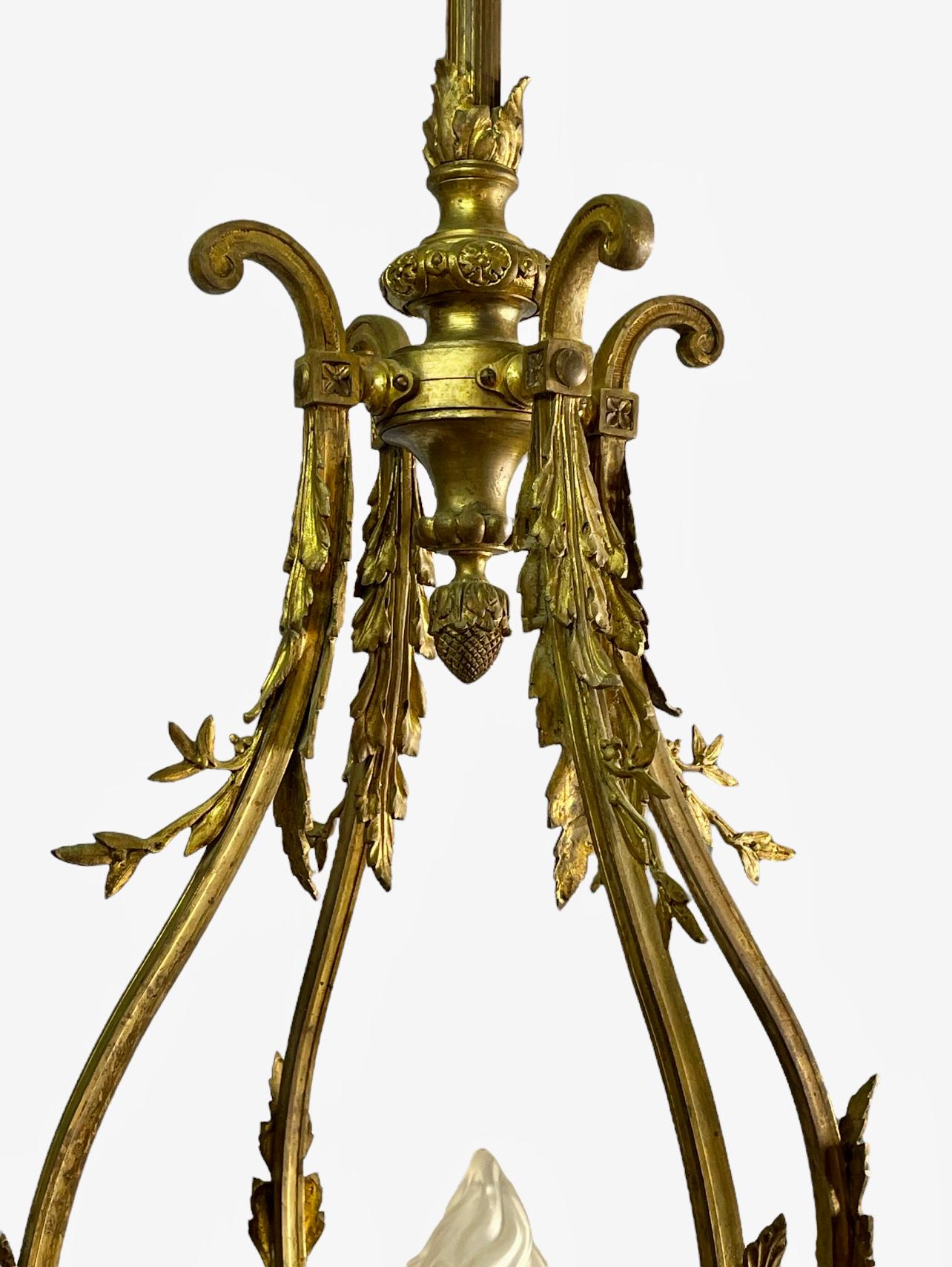 French Louis XVI Style Bronze Chandelier For Sale