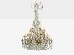 Louis XVI Style, Bronze, Crystal, Thirty-Light Chandelier, France, 19th/20th c.