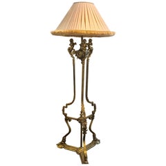 Louis XVI Style Bronze Figural Putti Floor Lamp, in the Manner of François Linke