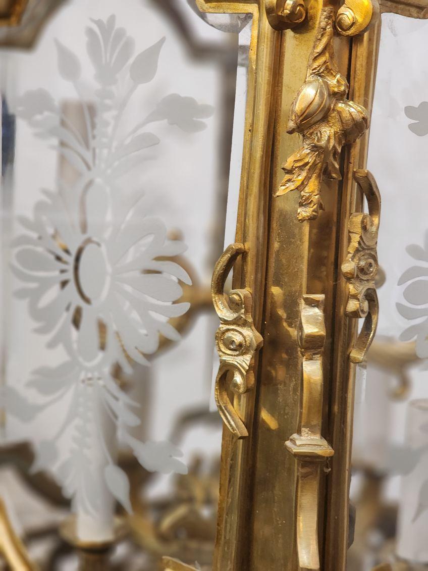 Louis XVI Style Bronze Lanterns  In Excellent Condition For Sale In Dallas, TX