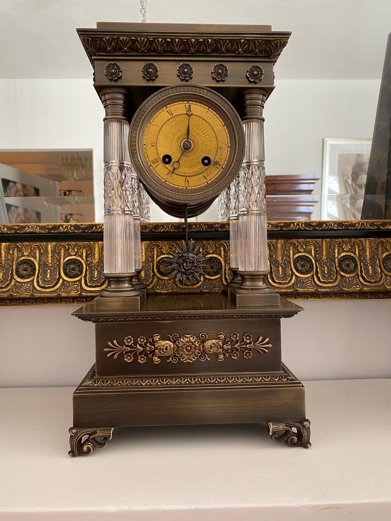 Louis XVI Style Bronze Mantle Clock For Sale 11