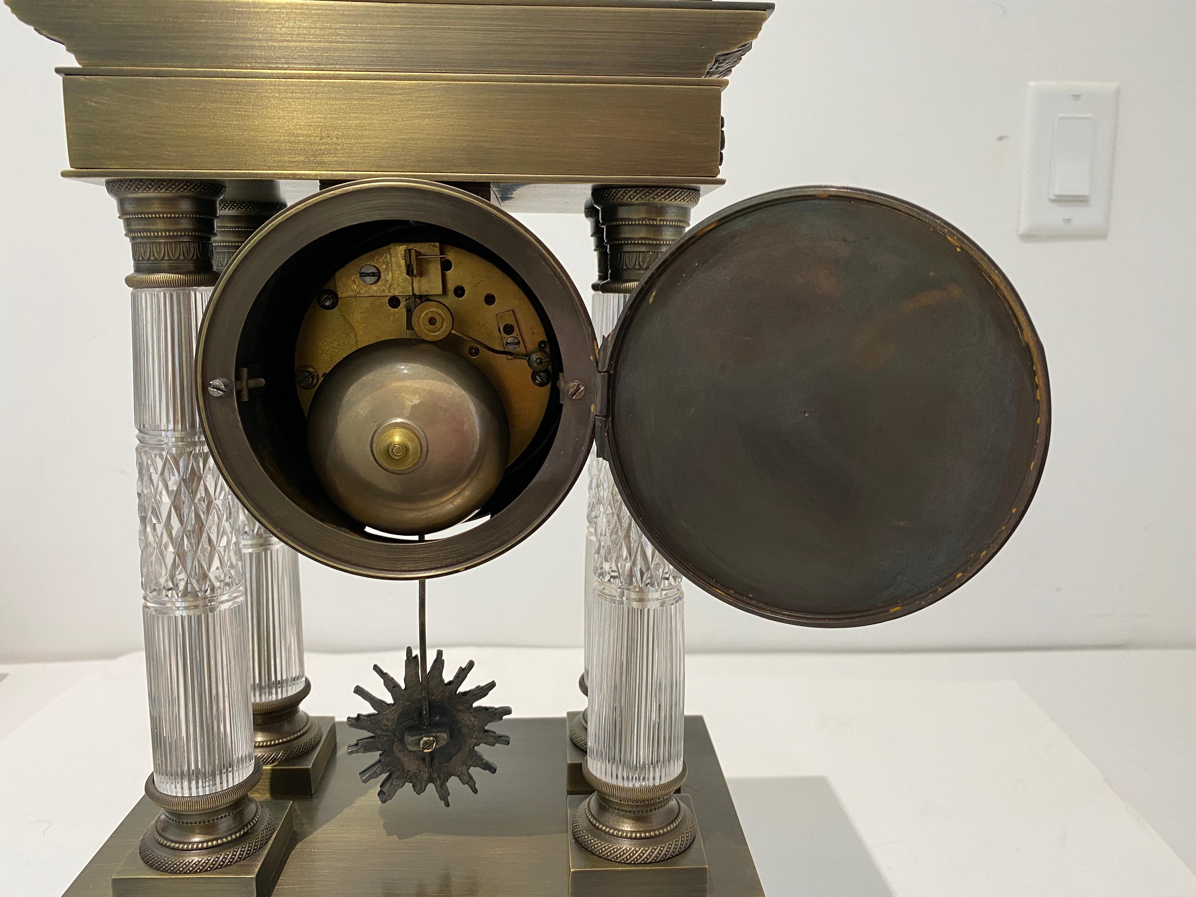Louis XVI Style Bronze Mantle Clock For Sale 3