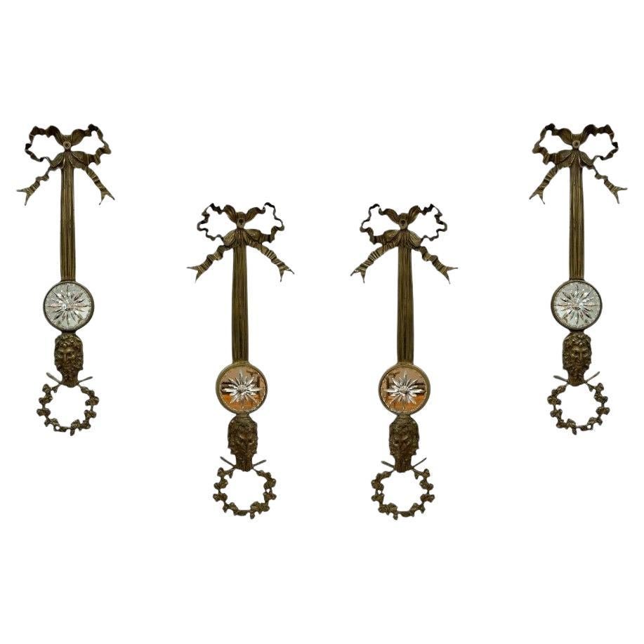 Louis XVI Style, Bronze, Mirror, Four Wall Appliques, France, 19th C.