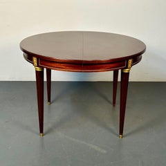 Louis XVI Style Bronze Mounted Center or Dining Table, Plum Pudding Veneer
