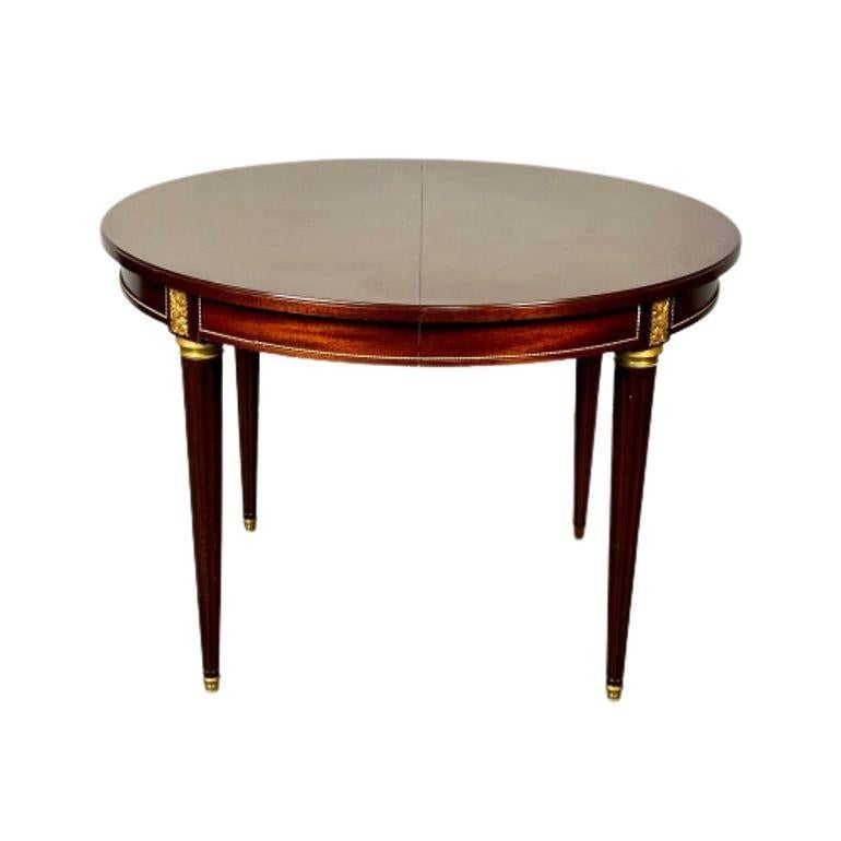 Louis XVI Style Bronze Mounted Center or Dining Table, Plum Pudding Veneer