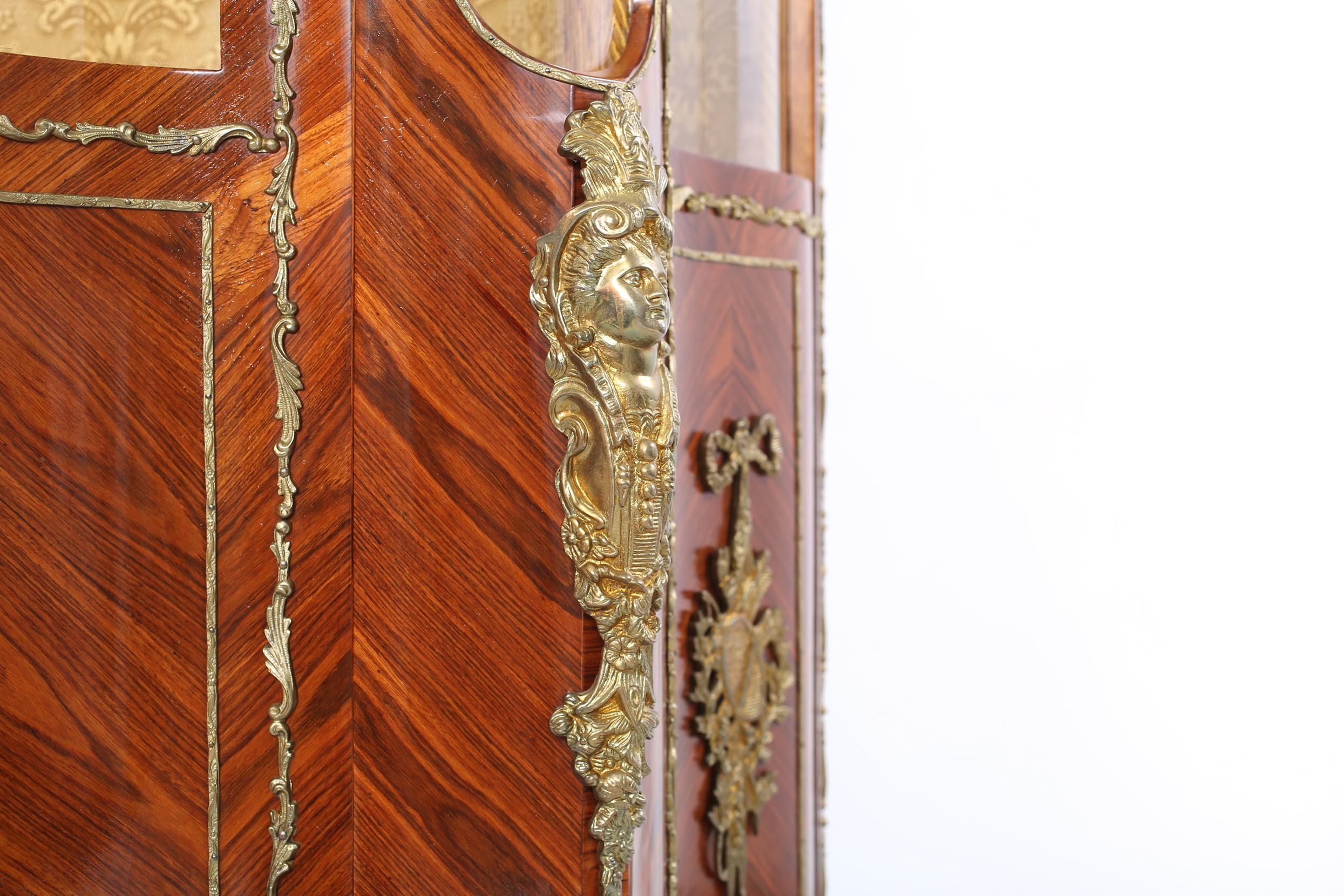 Louis XVI Style Bronze Mounted Display China Cabinet 2