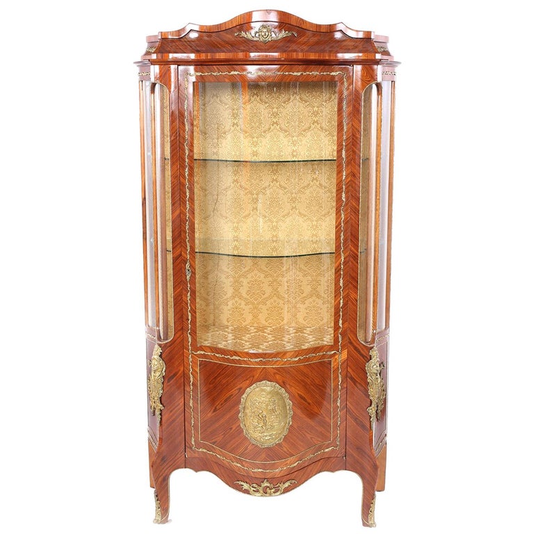 Louis XVI Style Bronze Mounted Display China Cabinet at 1stDibs