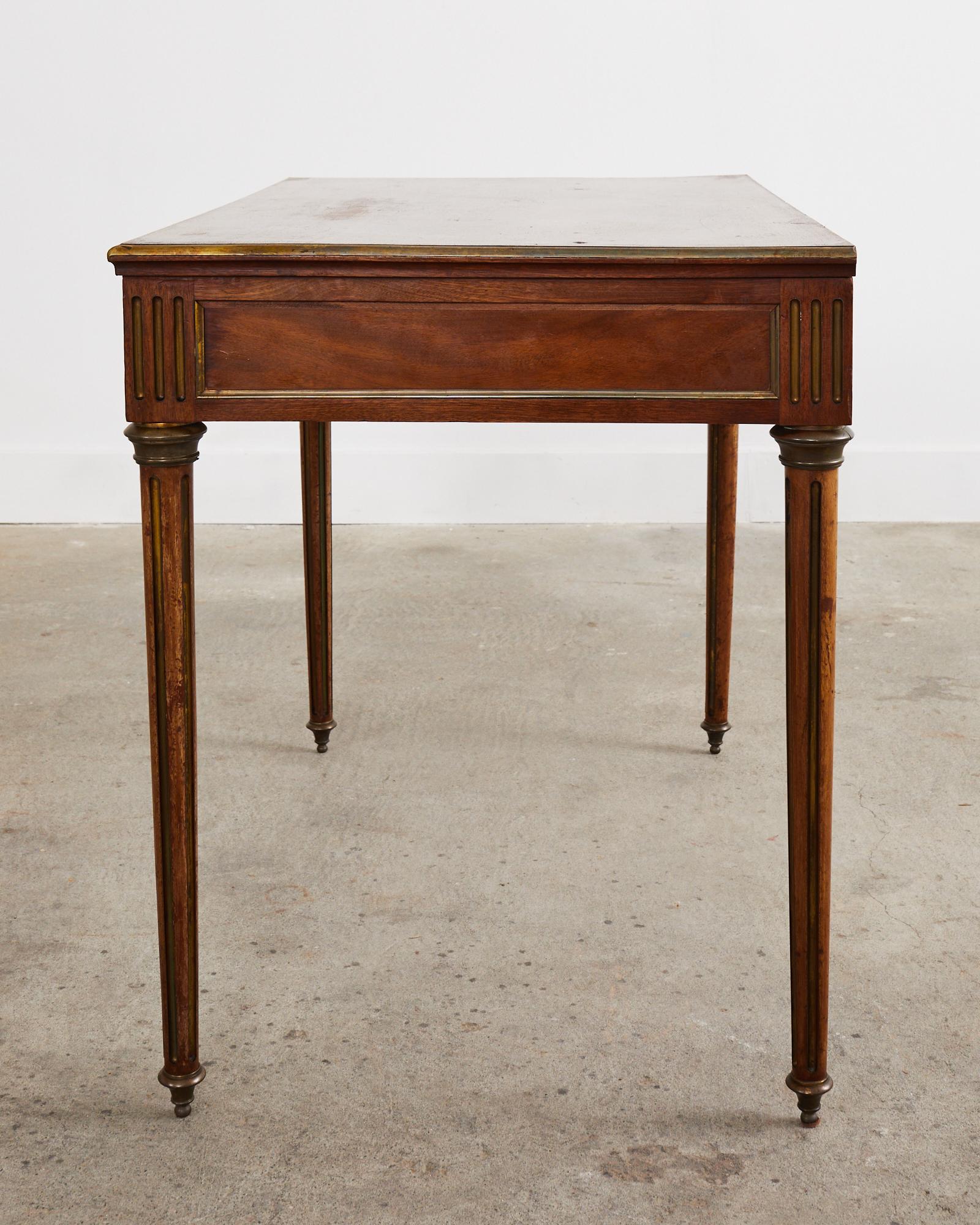 Louis XVI Style Bronze Mounted Walnut Writing Table Desk at 1stDibs
