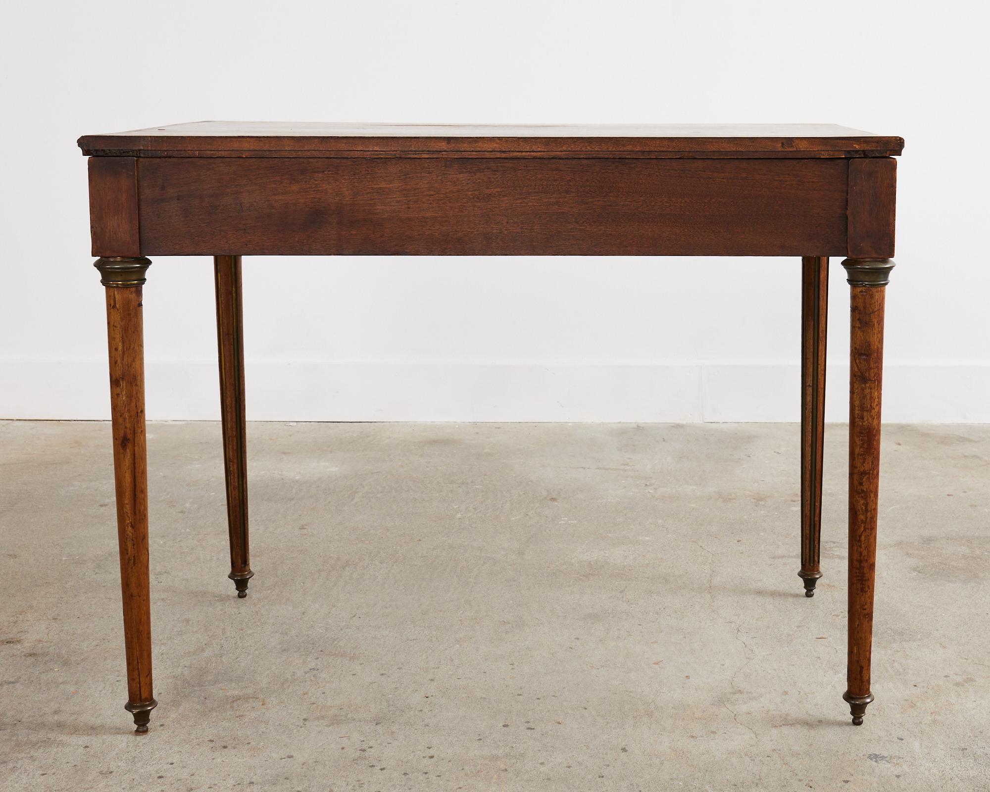 Louis XVI Style Bronze Mounted Walnut Writing Table Desk at 1stDibs