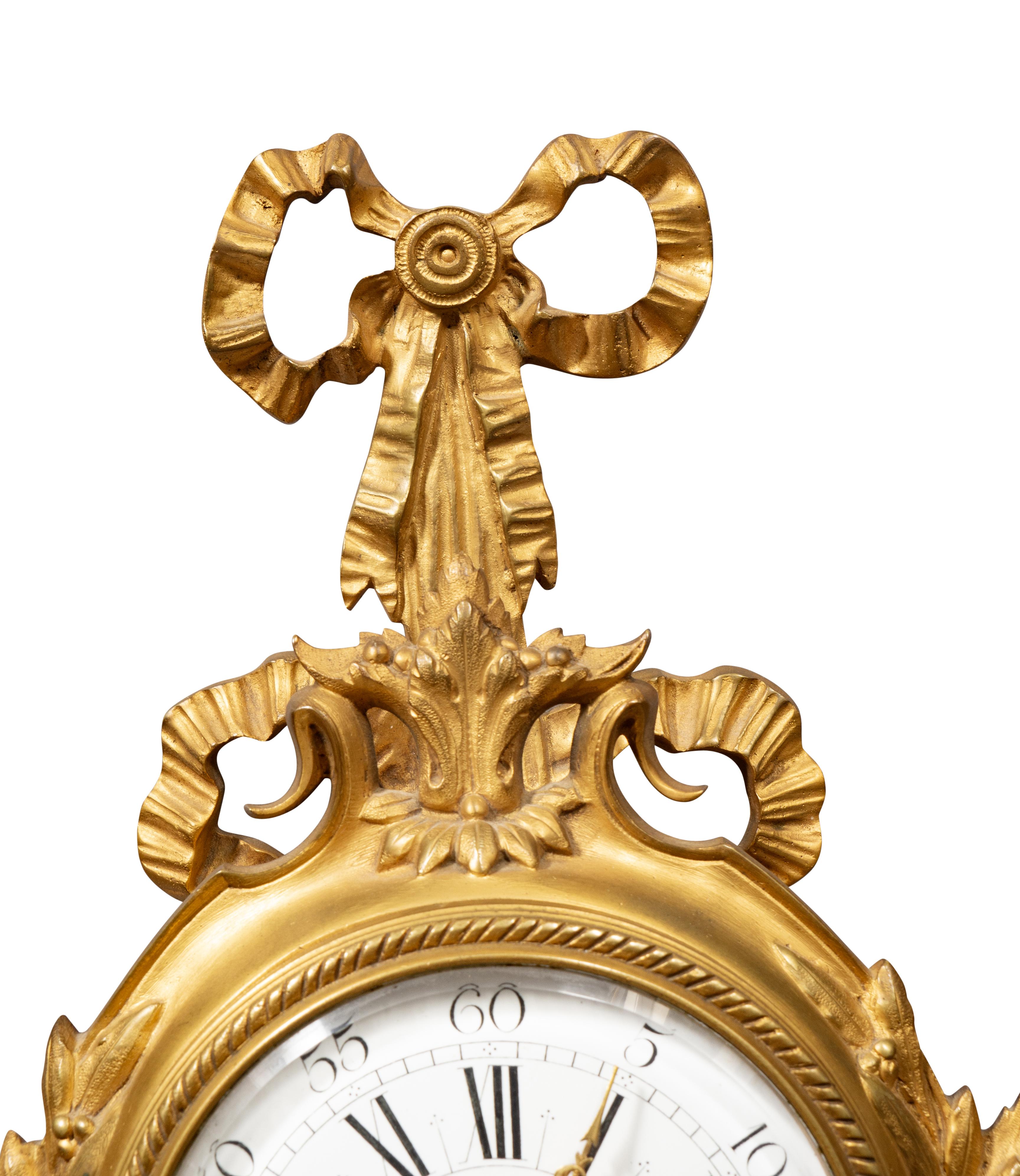 Reloj de pared de bronce estilo Luis XVI vendido por Tiffany Bronce en venta