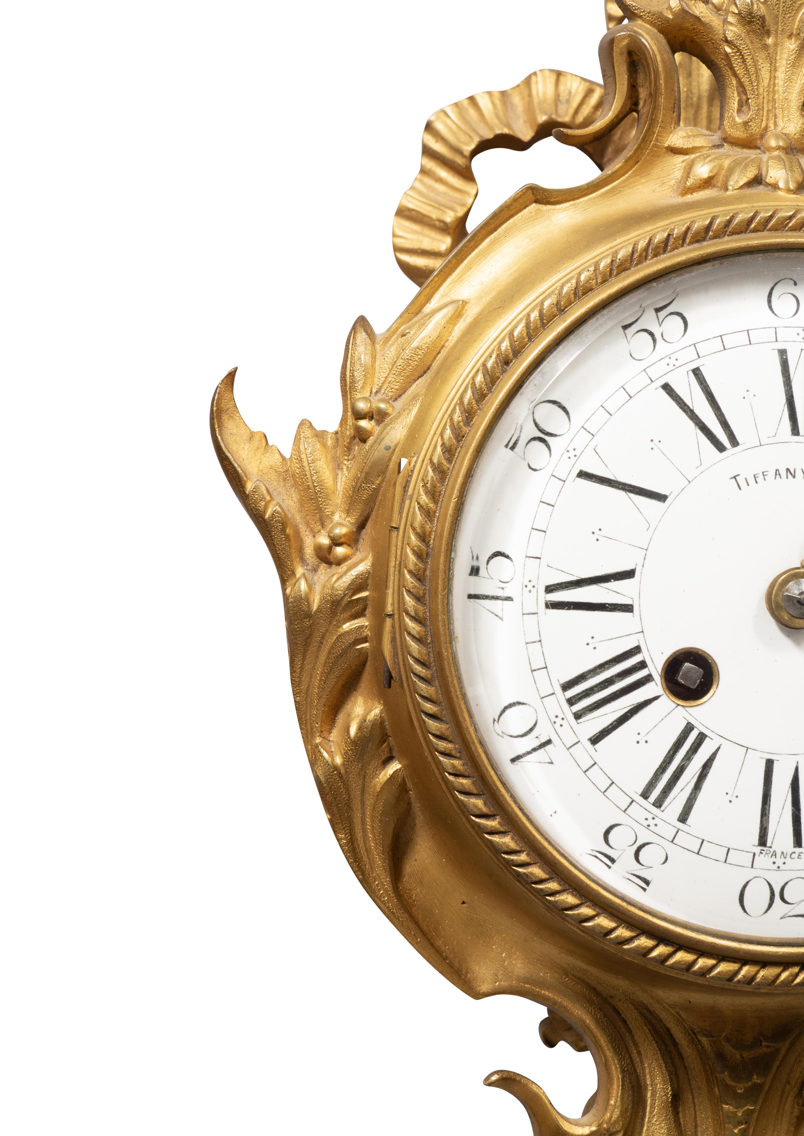 Reloj de pared de bronce estilo Luis XVI vendido por Tiffany en venta 3