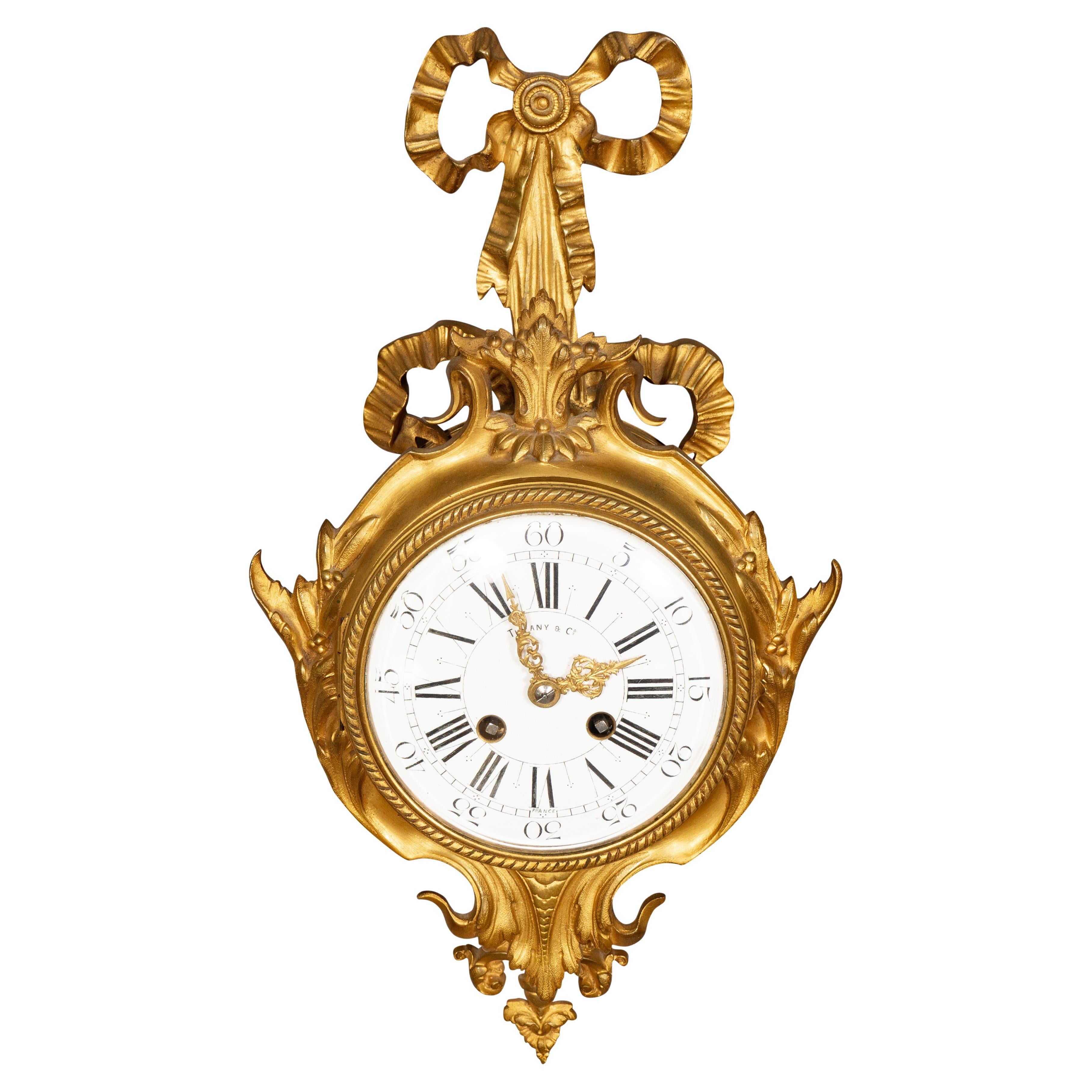 Louis XVI Style Bronze Wall Clock Retailed By Tiffany