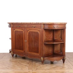 Louis XVI Style Buffet In Plum Pudding Mahogany w/ Marble Top