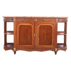 Buffet de style Louis XVI en acajou prune avec plateau en marbre