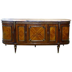 Vintage Louis XVI Style Buffet Rosewood Marquetry Bronze Ormolu Sideboard by JP Ehalt