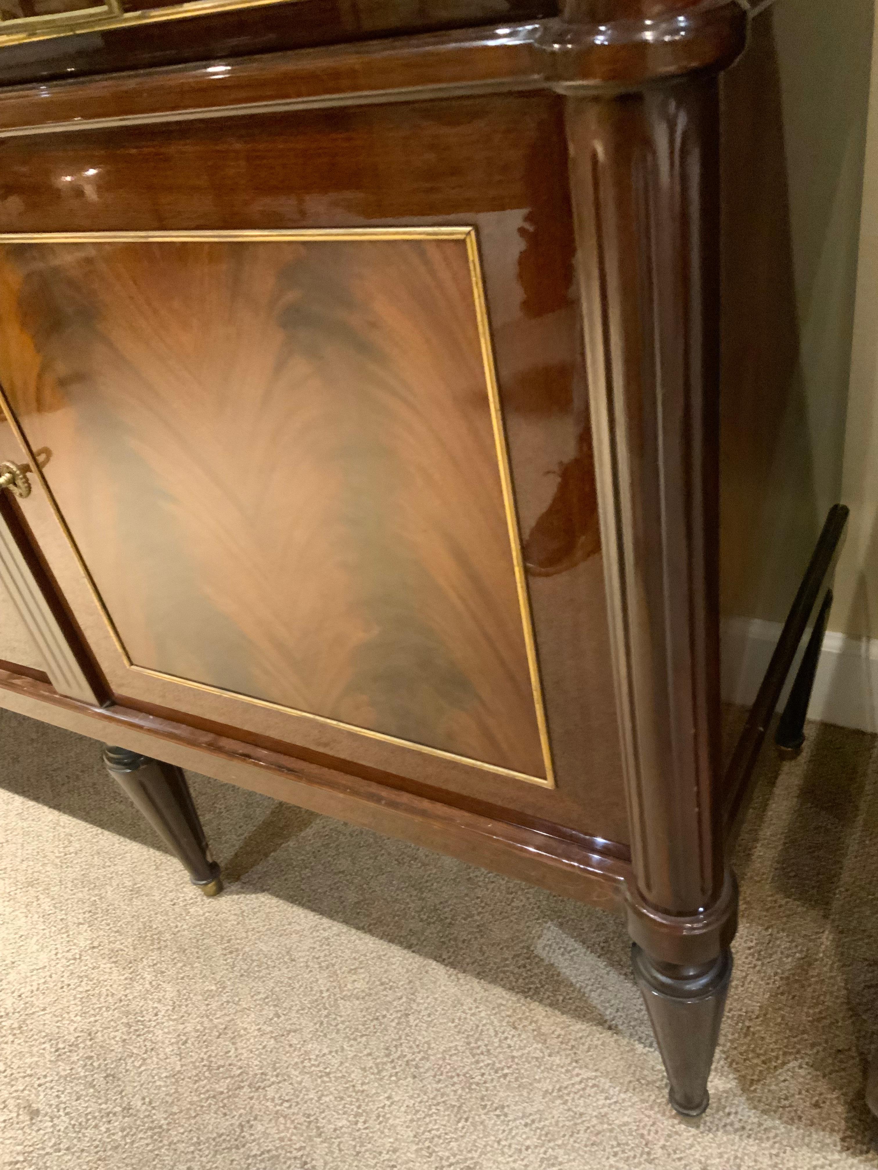 Marble Louis XVI -Style buffet/sideboard mahogany with white marble top