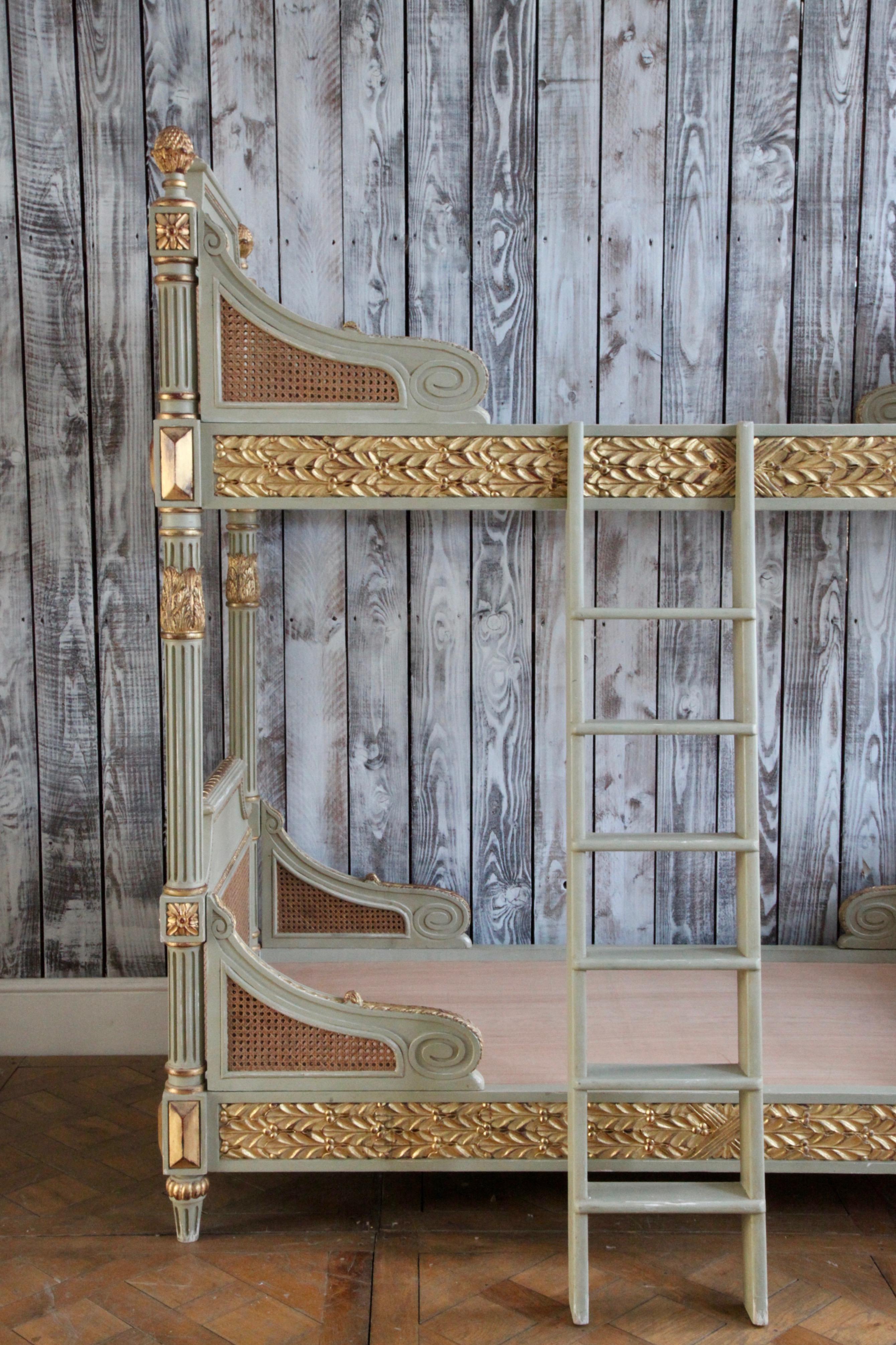 Louis XVI Style Bunk Beds/Matching Pair of Single Beds Made by La Maison London For Sale 1