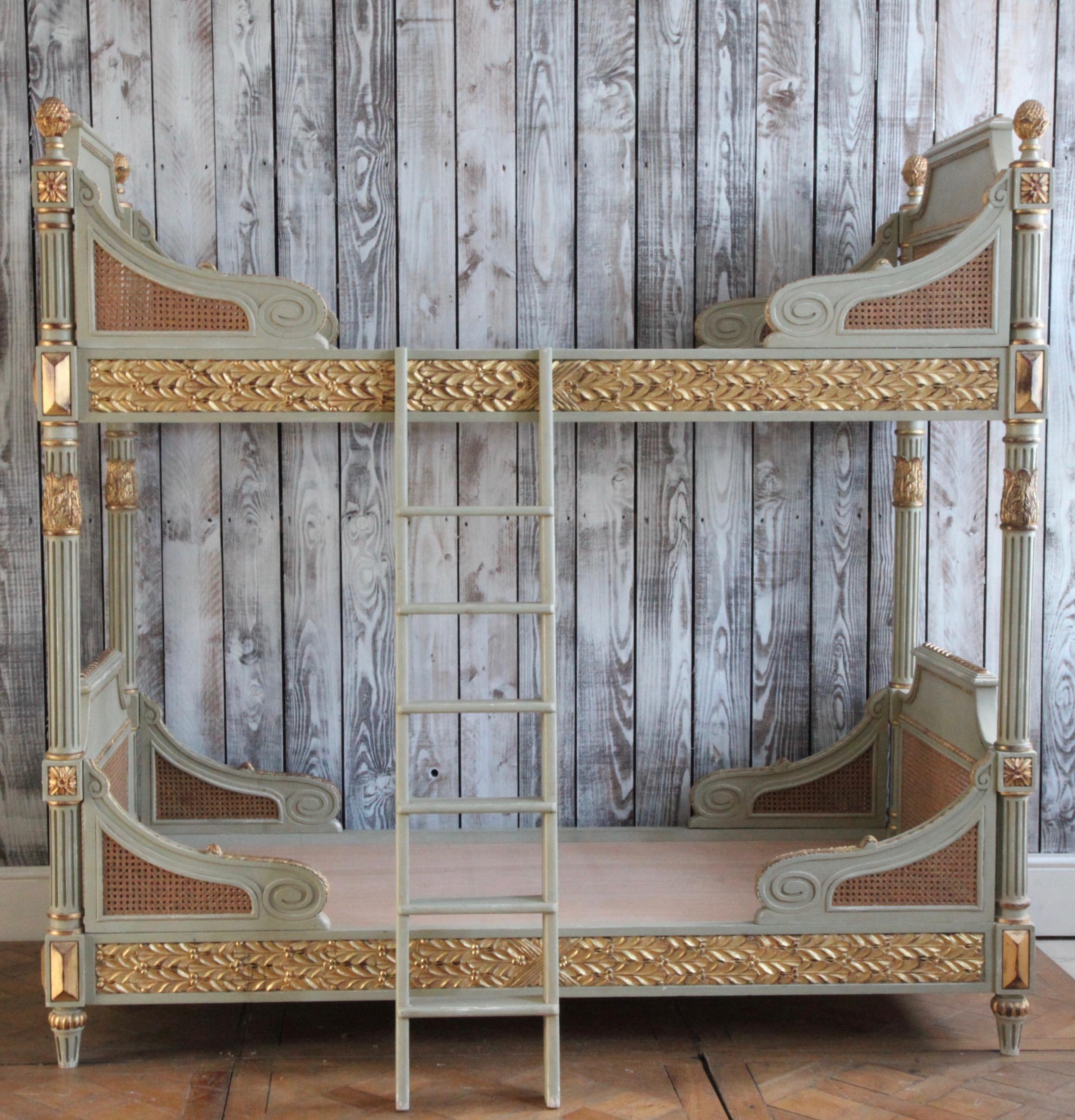 Louis XVI Style Bunk Beds/Matching Pair of Single Beds Made by La Maison London For Sale 2