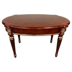 Louis XVI Style Burlwood & Mahogany Occasional Table Spain 21st Century