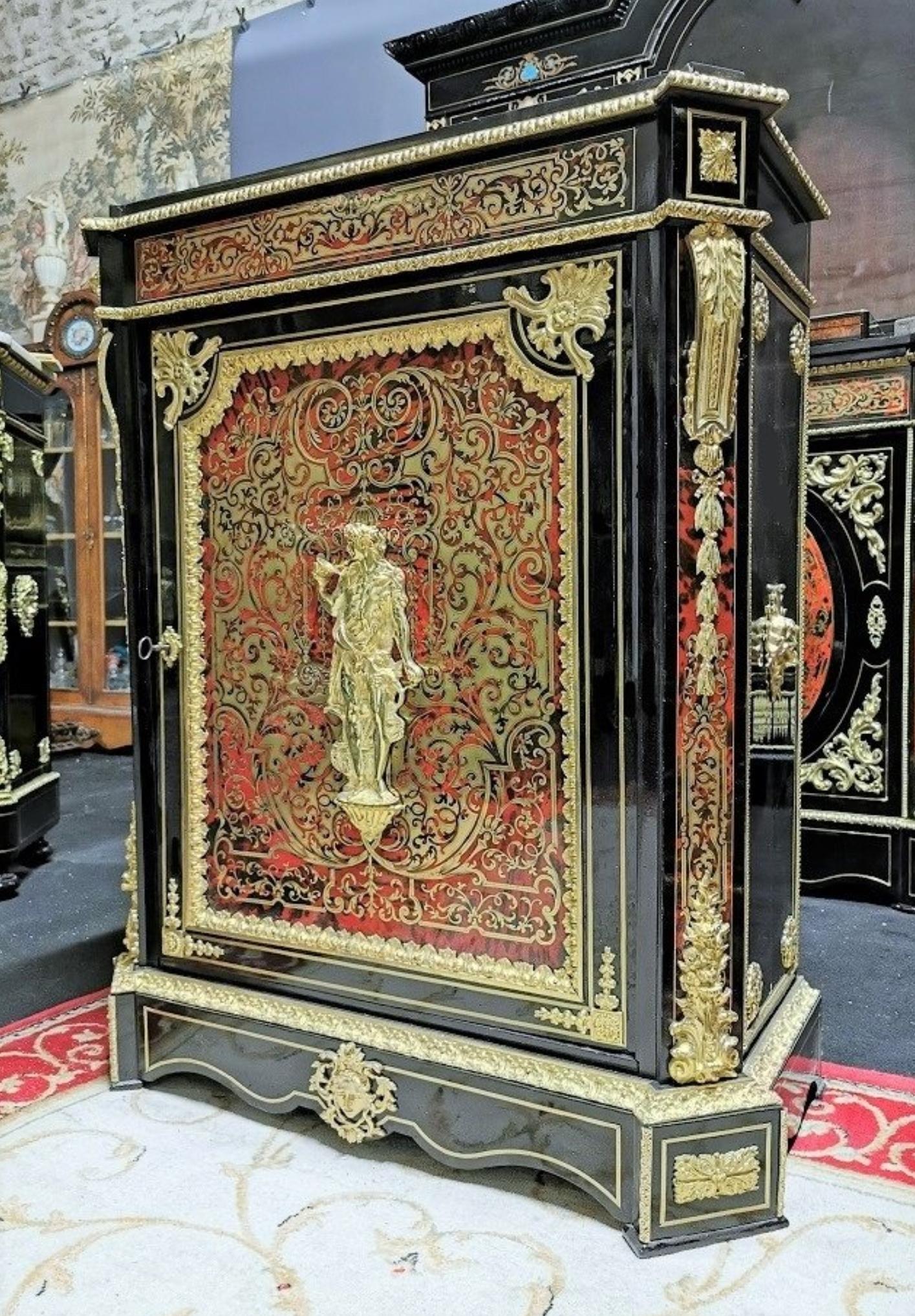 French Louis XVI Style Cabinet, Boulle Marquetry, France