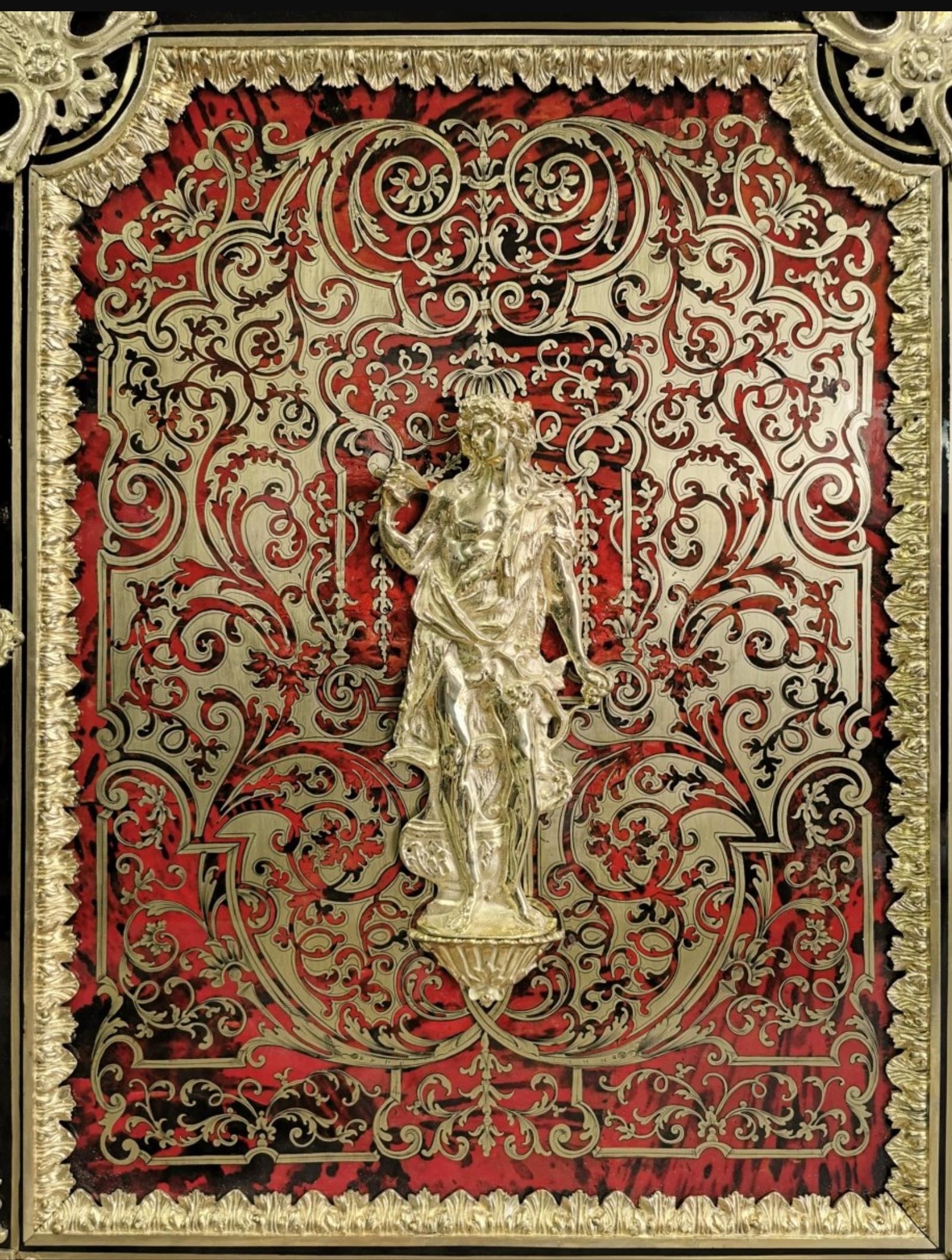 Blackened Louis XVI Style Cabinet, Boulle Marquetry, France