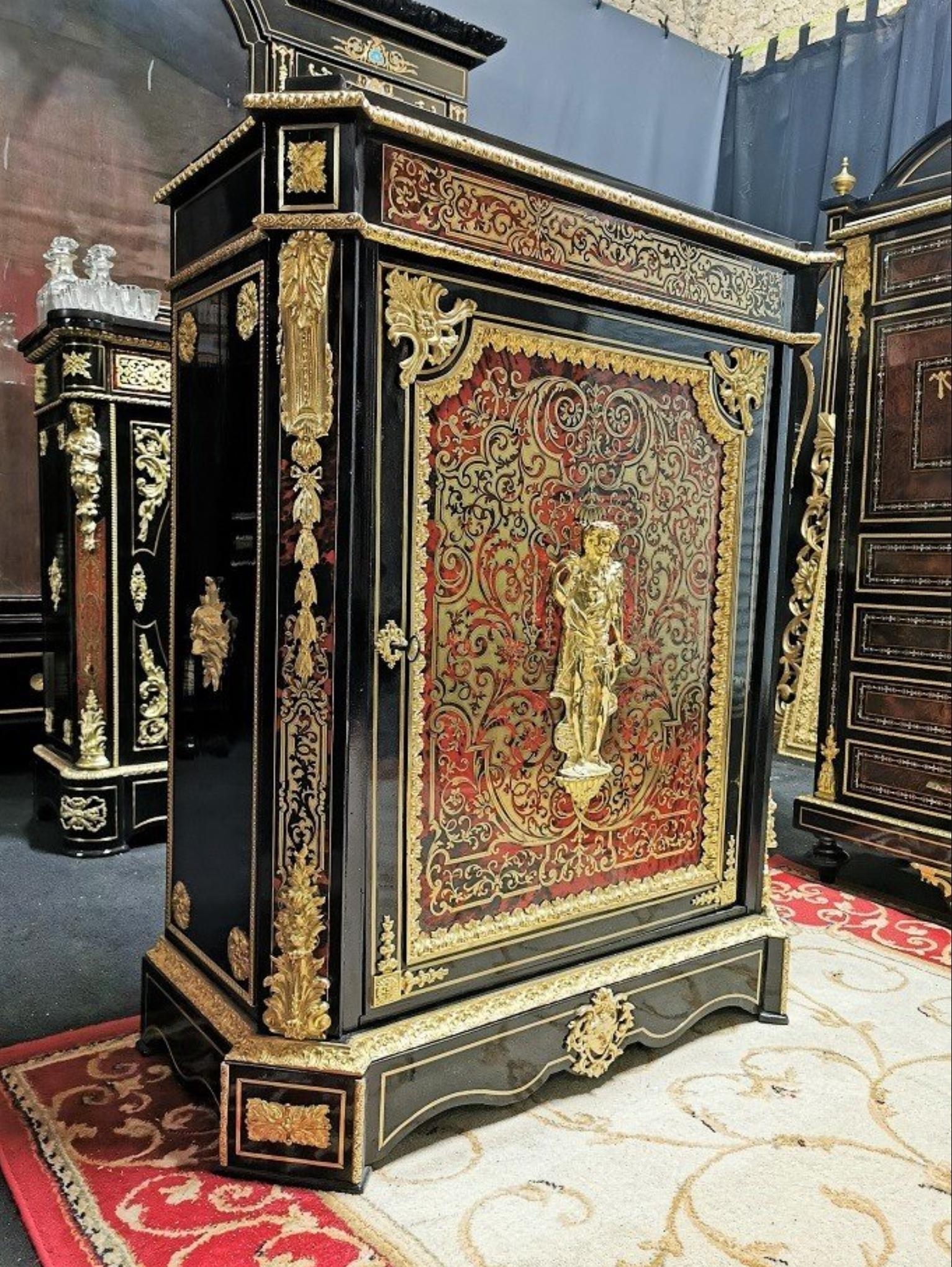 19th Century Louis XVI Style Cabinet, Boulle Marquetry, France