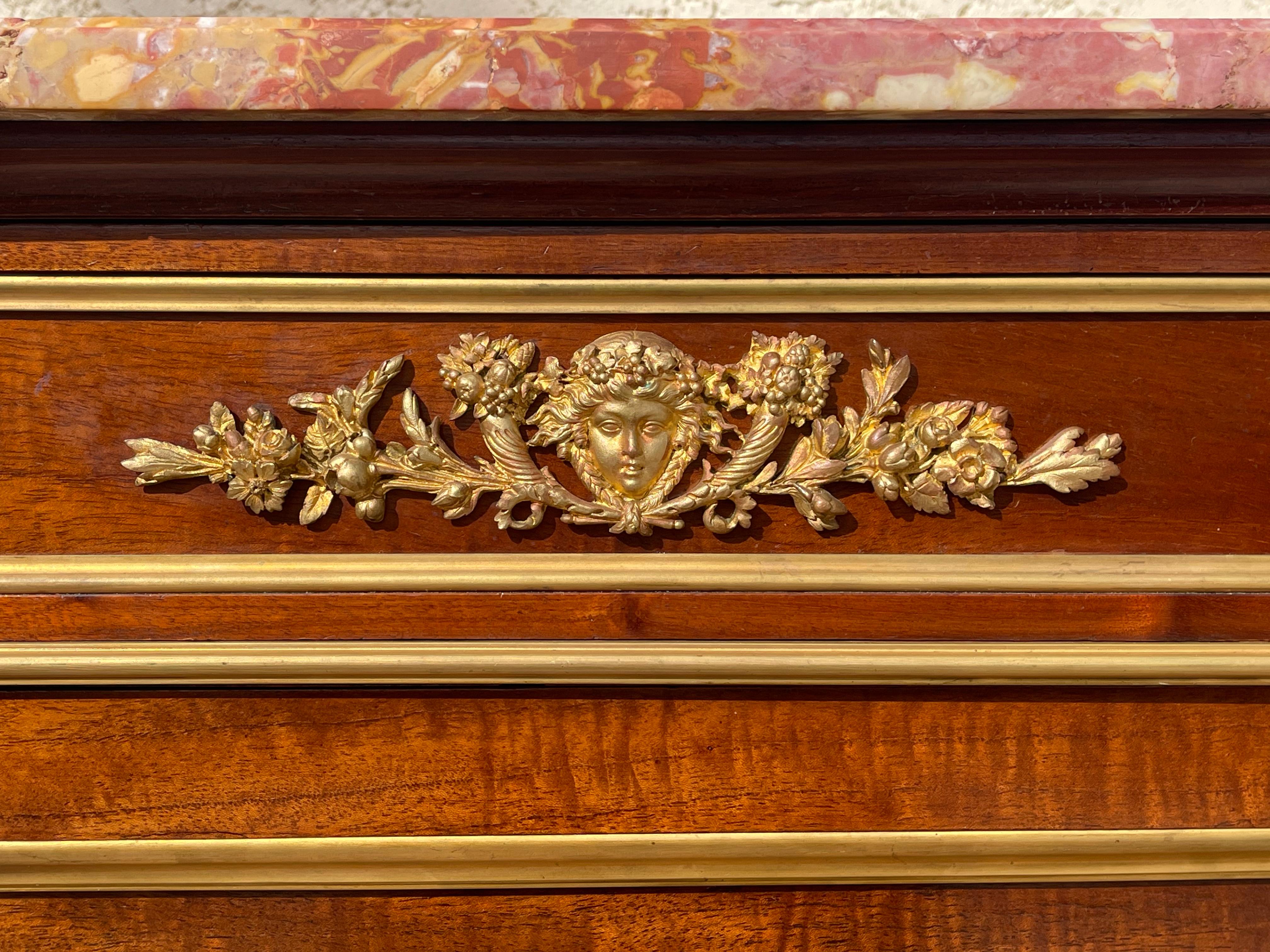 Bronze Louis XVI Style Cabinet with bronze and Vernis Martin Scenes, XIXth century For Sale