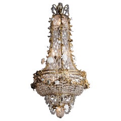 Lustre en cage de style Louis XVI attribué à L'Escalier de Cristal, vers 1900