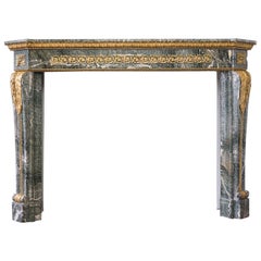 Louis XVI Style Campan Marble and Ormolu Mounted Fireplace