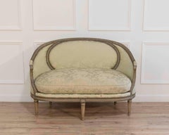 Canapé Corbeille in legno dipinto in stile Luigi XVI, XVIII secolo