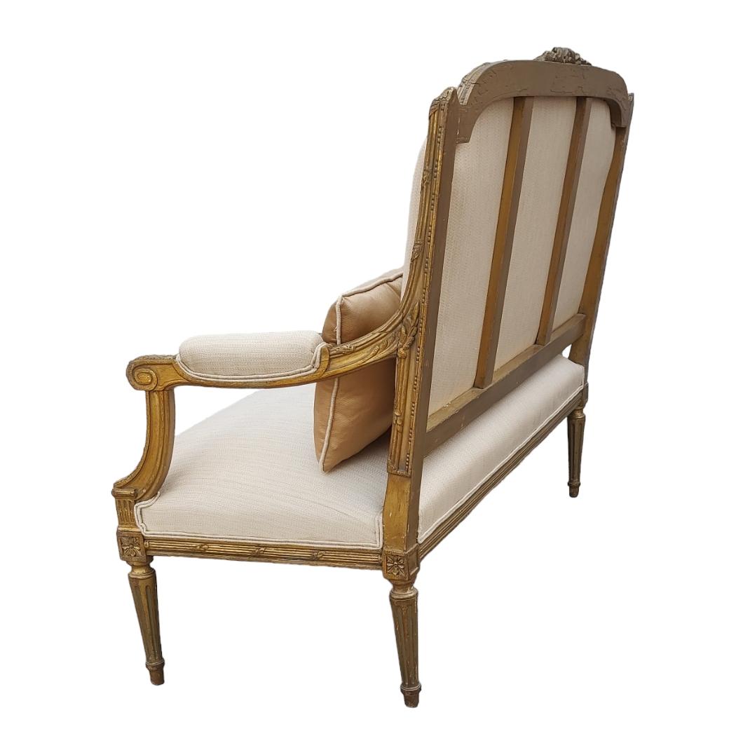 Late 19th Century Louis XVI Style Canapé Upholstered circa 1890 For Sale