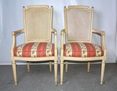 Louis XVI Style Cane Back Armchairs or Fauteuils