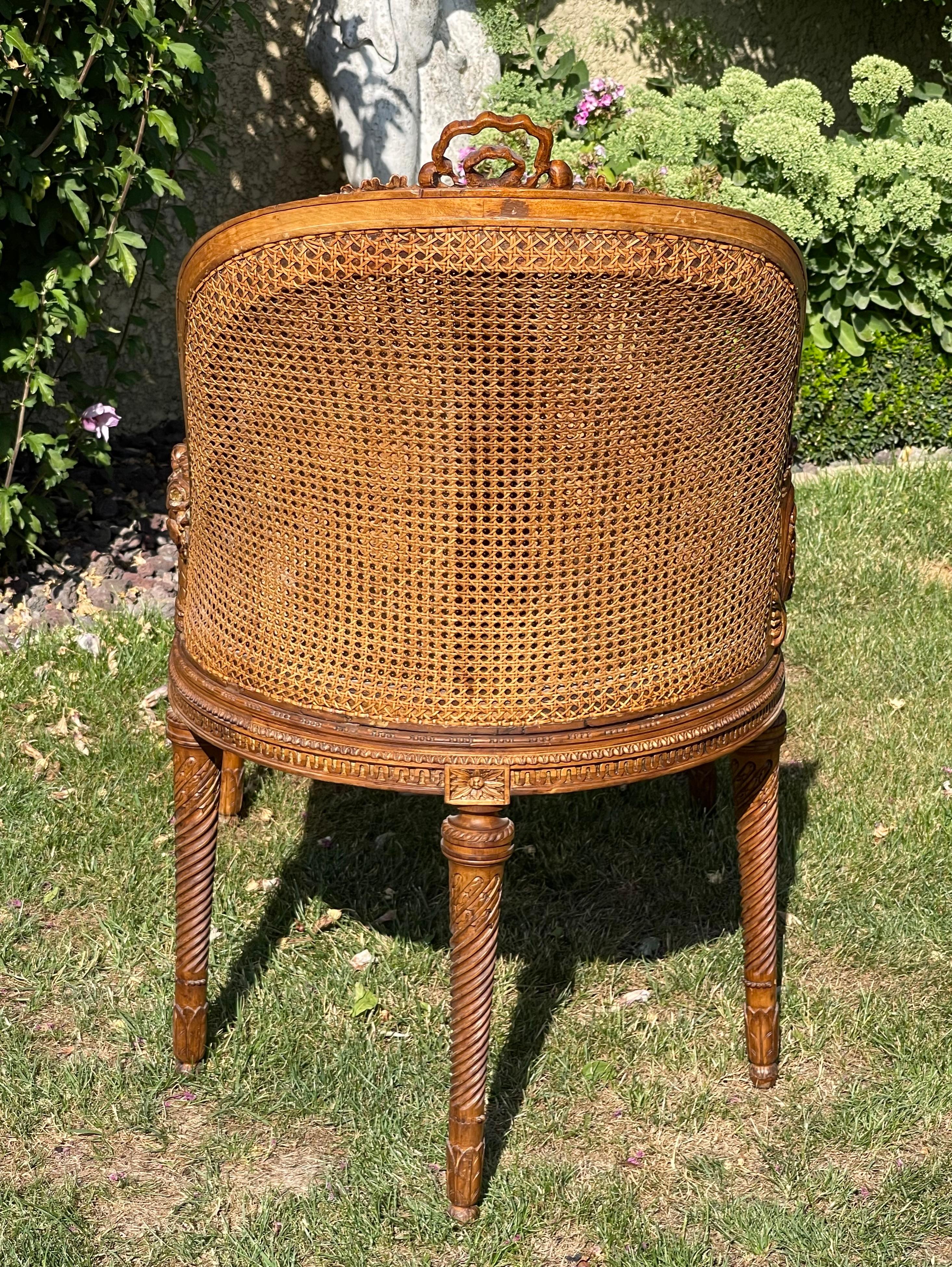 Louis XVI Style Cane Bench For Sale 9