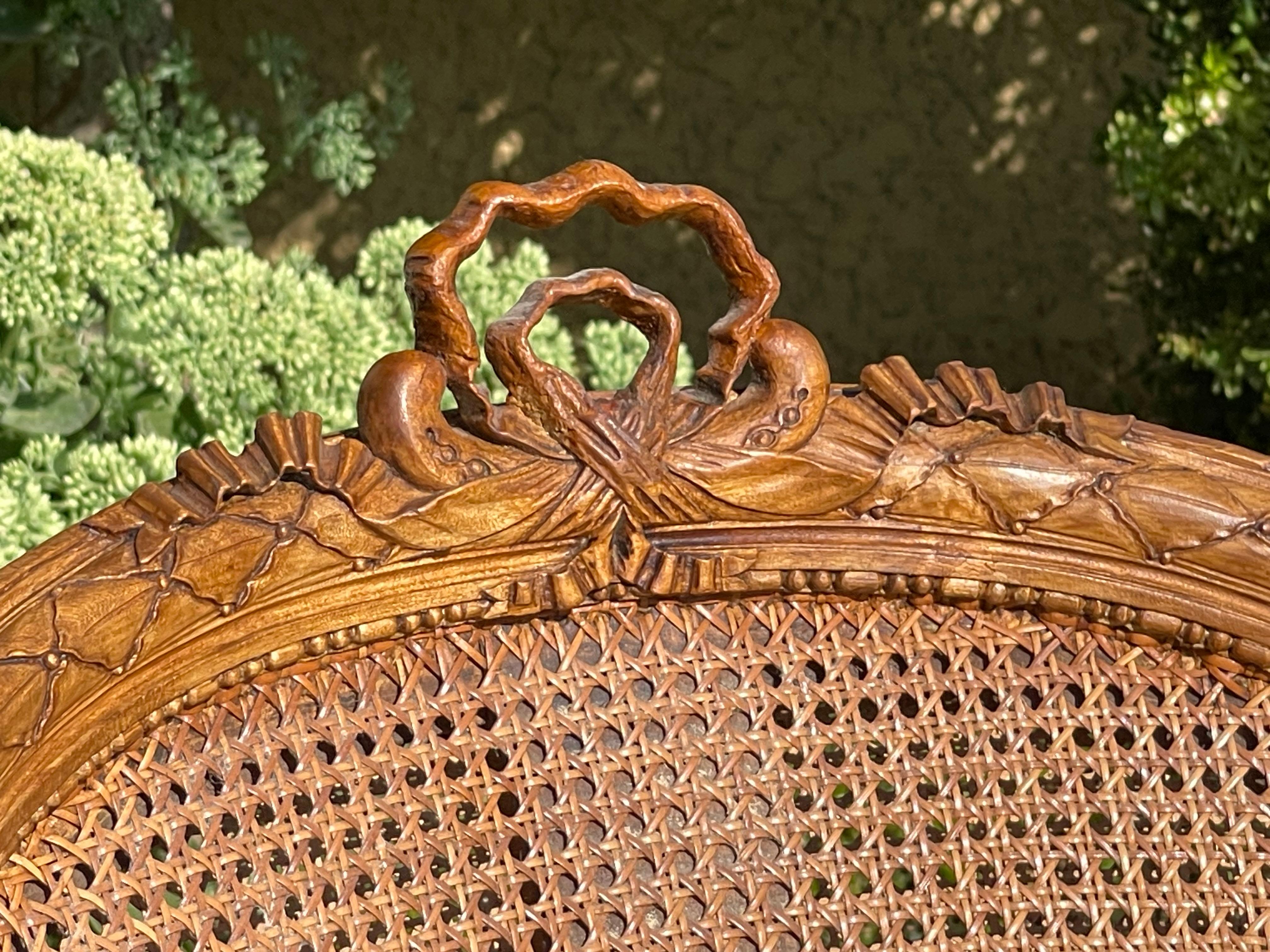 Louis XVI Style Cane Bench For Sale 12