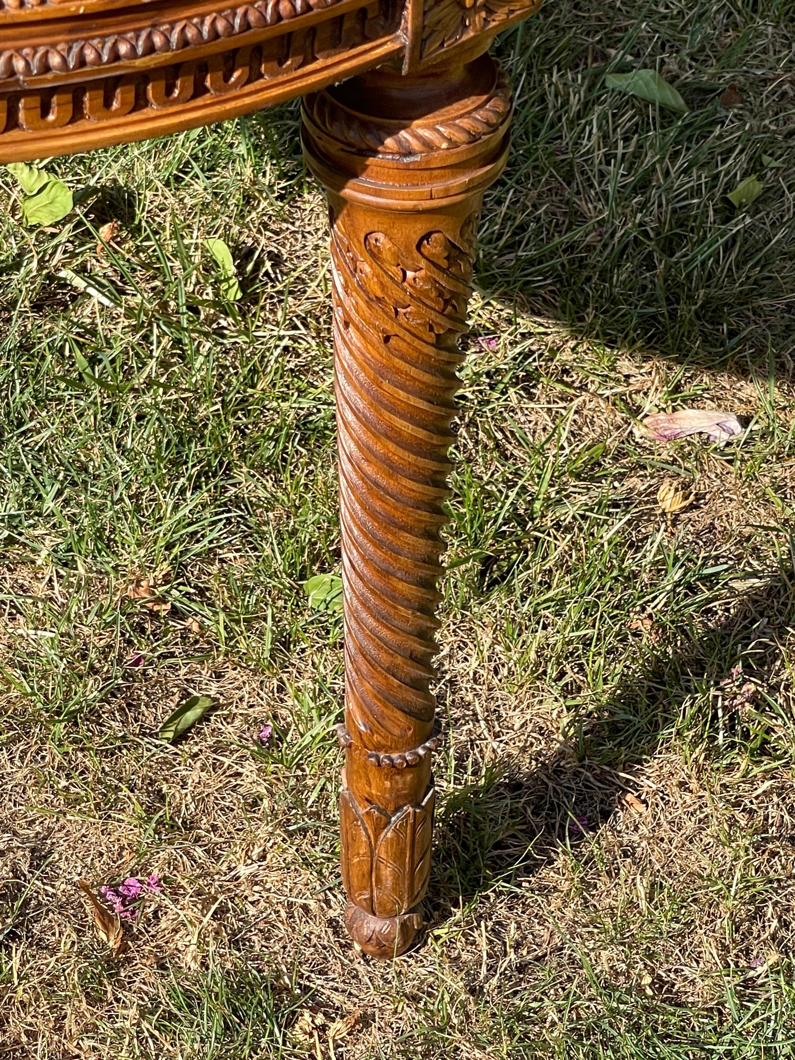 Louis XVI Style Cane Bench For Sale 13