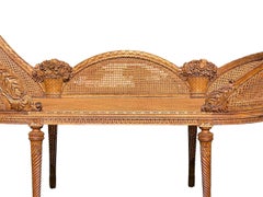 Louis XVI Style Cane Bench