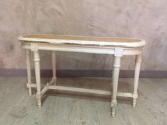 Louis XVI Style Caned and Patinated Bench