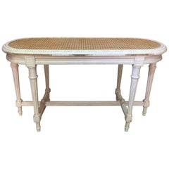 Louis XVI Style Caned and Patinated Bench